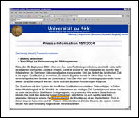 Screenshot von http://www.uni-koeln.de/pi/i/2004.151.htm