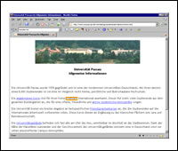 Screenshot von http://www.uni-passau.de/verwaltung/auslandsamt/deutsch/infos.html