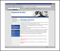 Screenshot von http://www.keyword-archiv.de/standartcontent/index.html
