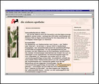 Screenshot von http://www.die-einhorn-apotheke.de/stuff/aktuelles.php
